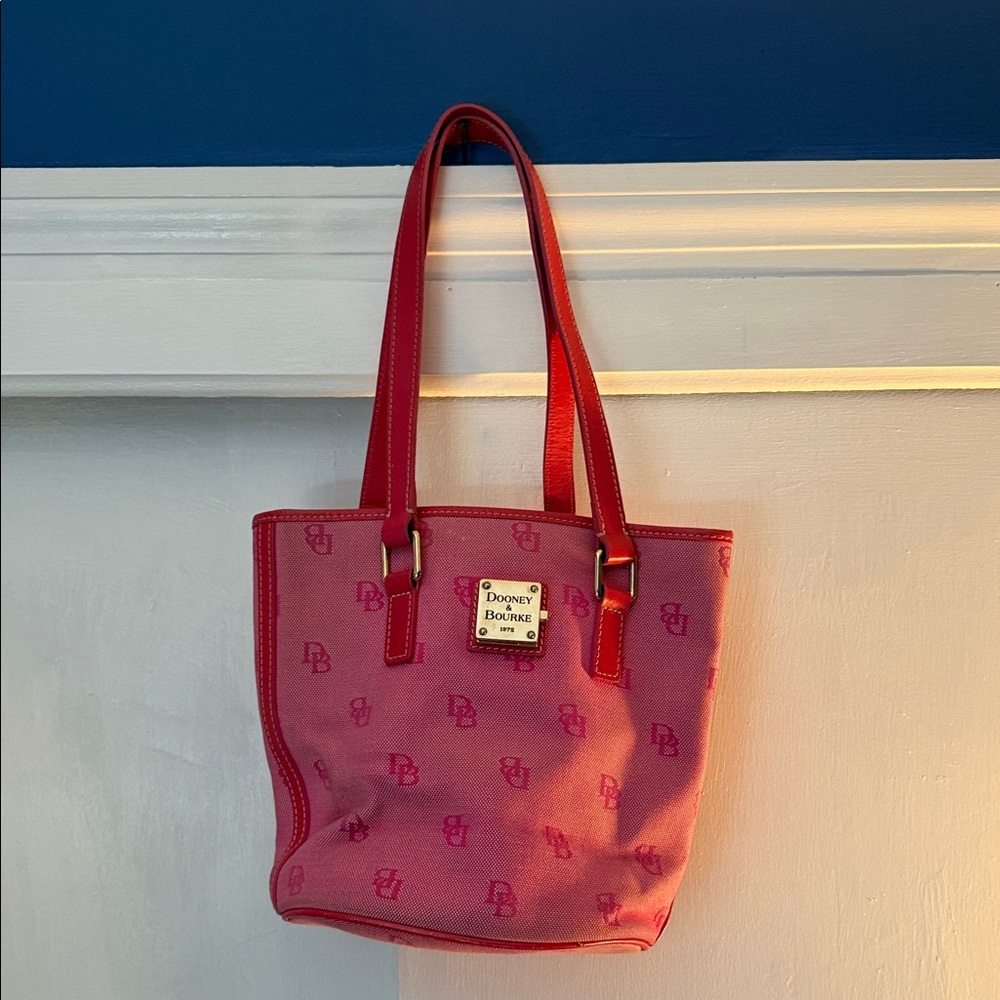 Dooney & Bourke Pink Logo Canvas Mini Tote
